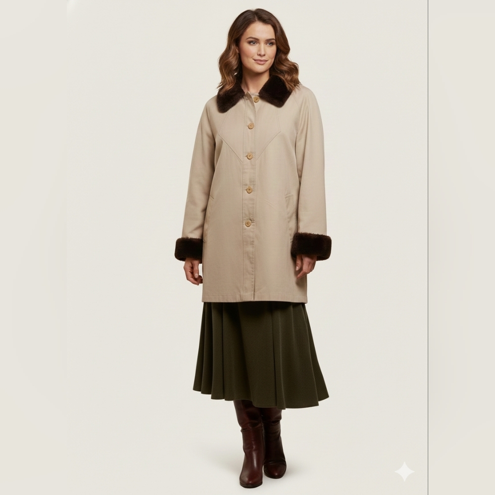 Vintage Fitz Union Made 60s Faux Fur Lined Pea Coat